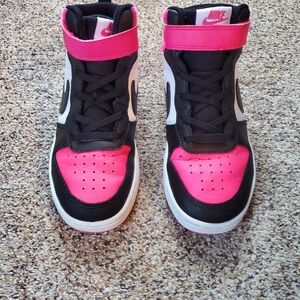Nike Kids' Sneakers in Black, White, and Hot Pink